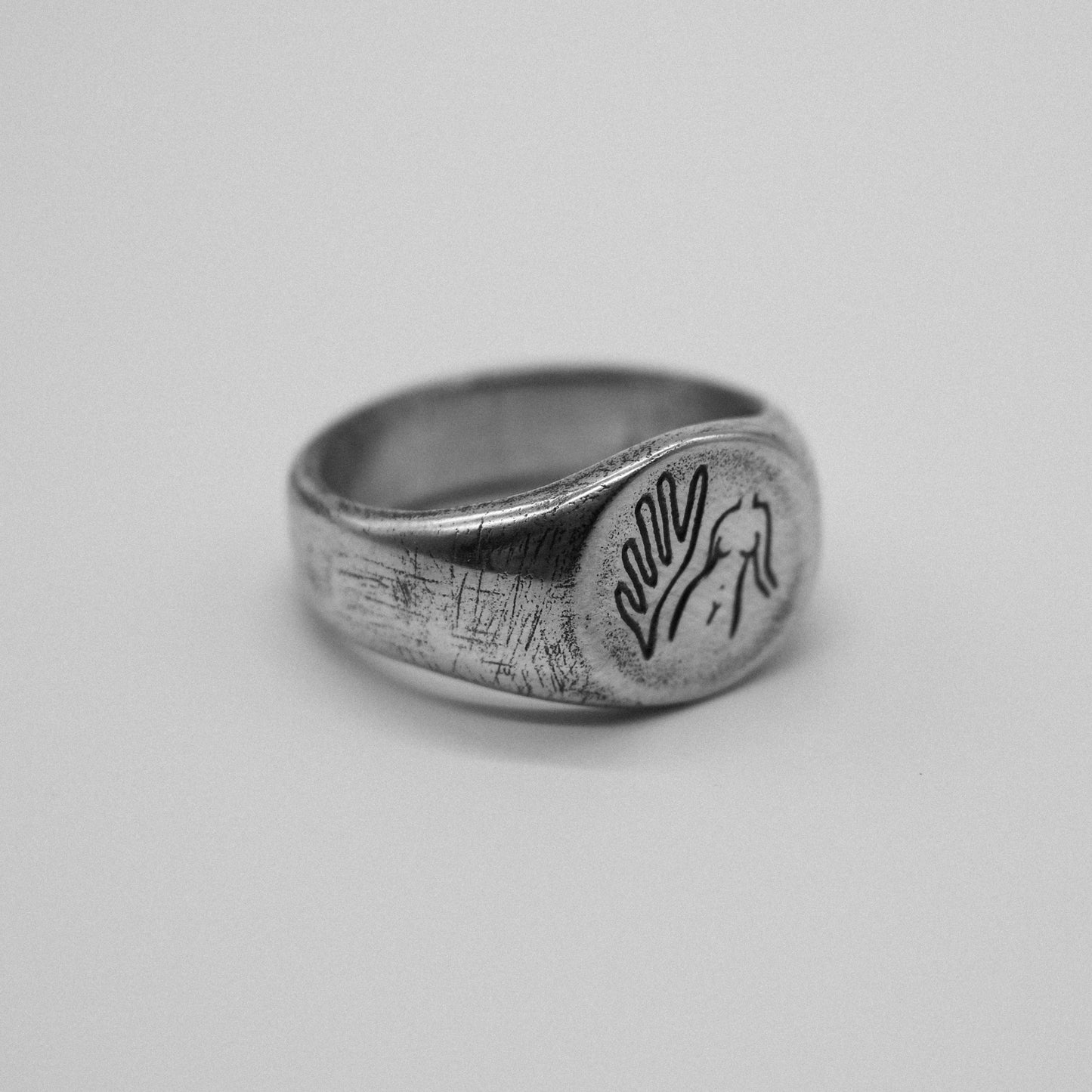 HER sterling silver unisex signet ring