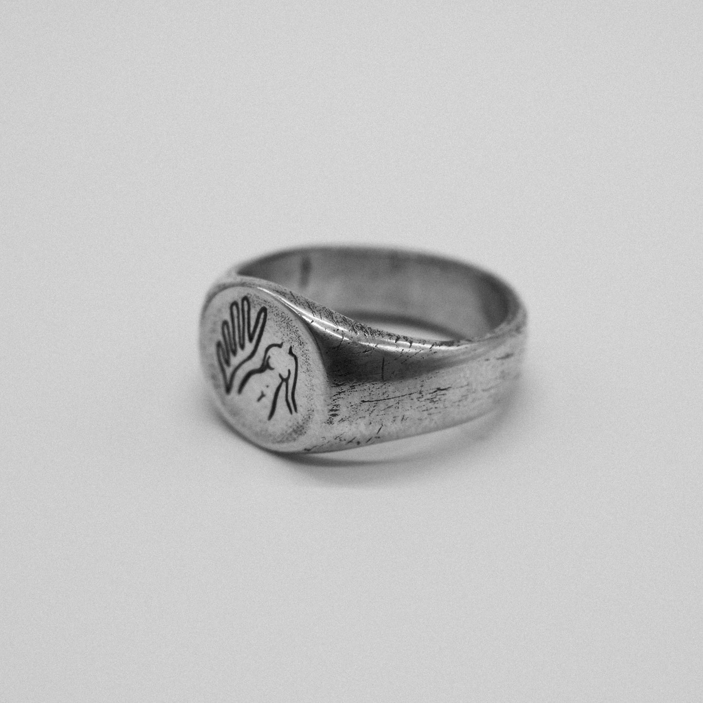 HER sterling silver unisex signet ring
