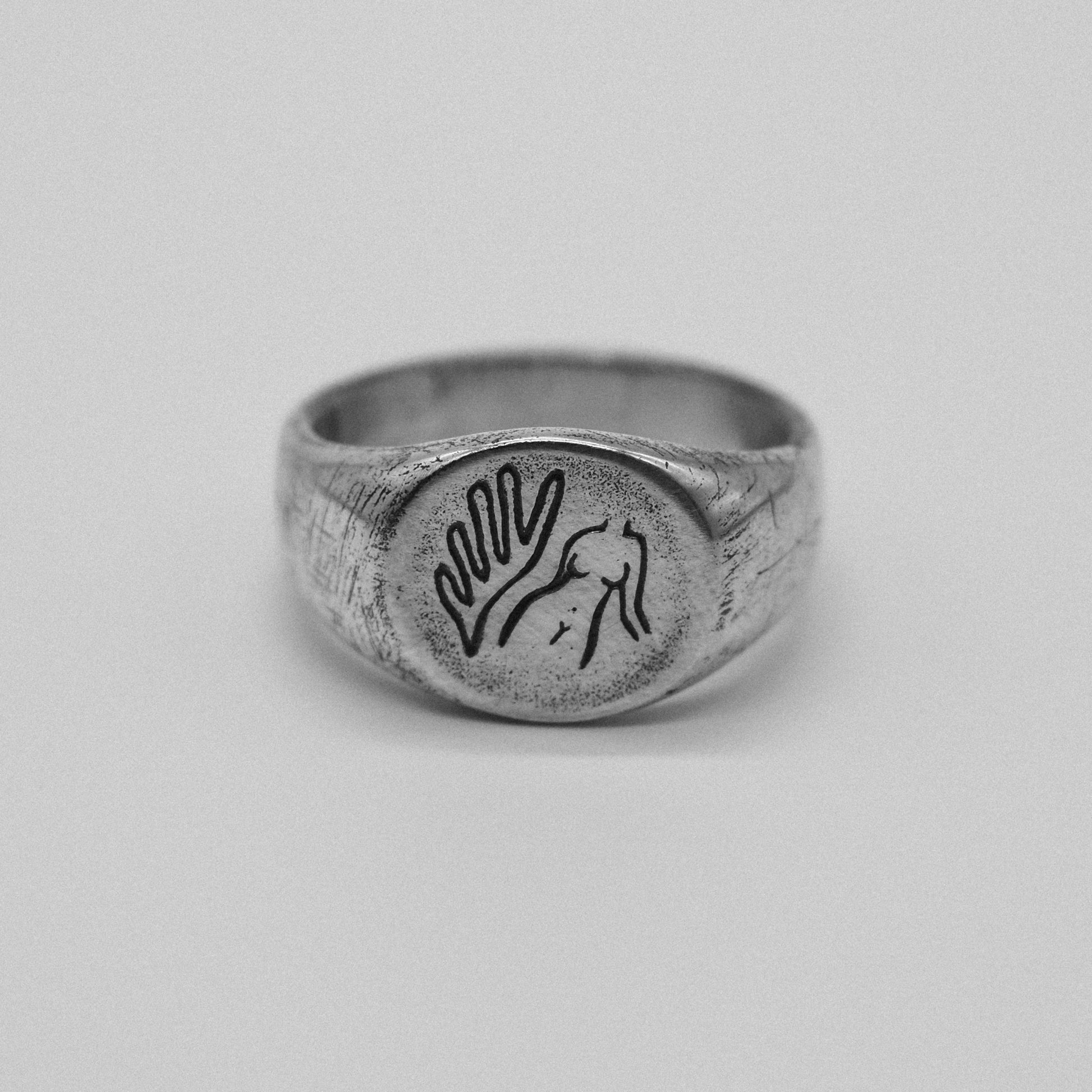HER sterling silver unisex signet ring